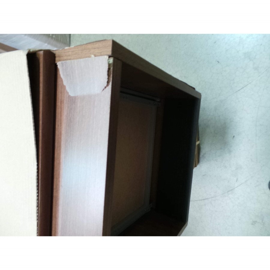 GRADE A3 - Welcome Furniture Loxley 3 Drawer Bedside Table in Walnut