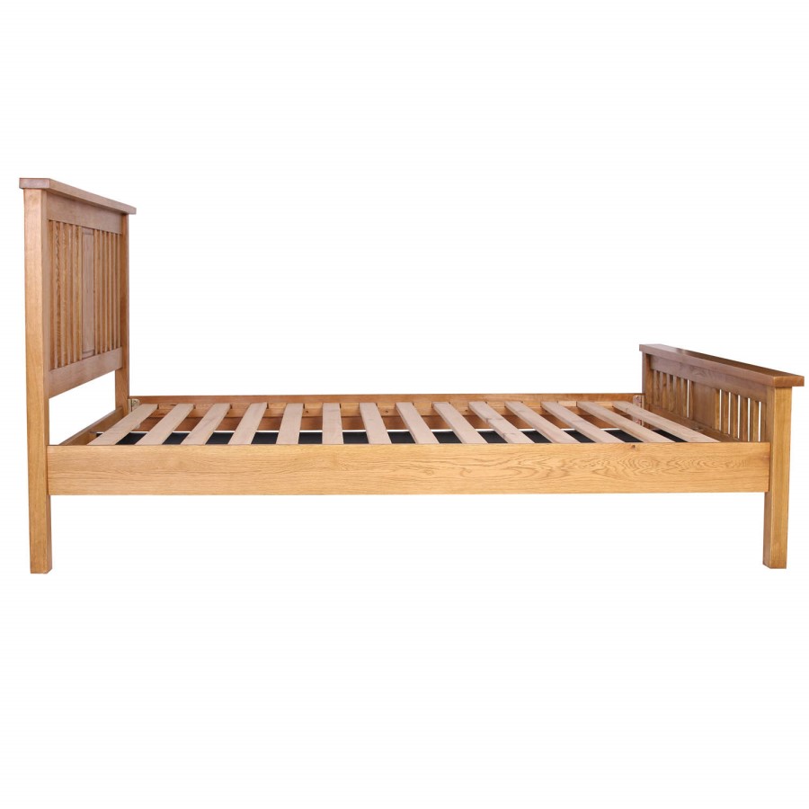Rustic Saxon Oak Double Bed Frame