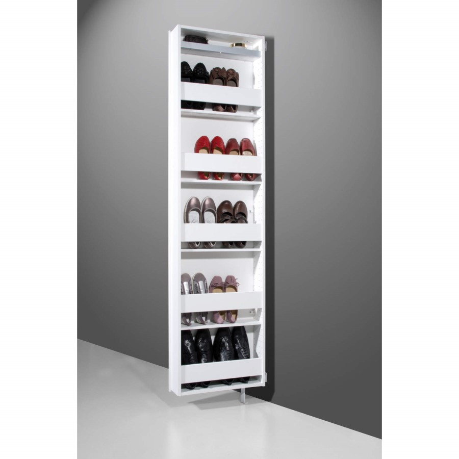 GRADE A3 - Germania White Rotating Cabinet - 10 Pairs