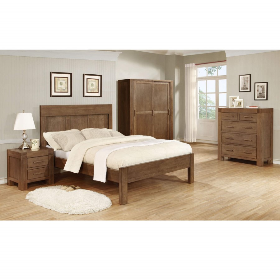 GRADE A2 - Light cosmetic damage - Vineyard Dark Oak Super King Bed Frame 