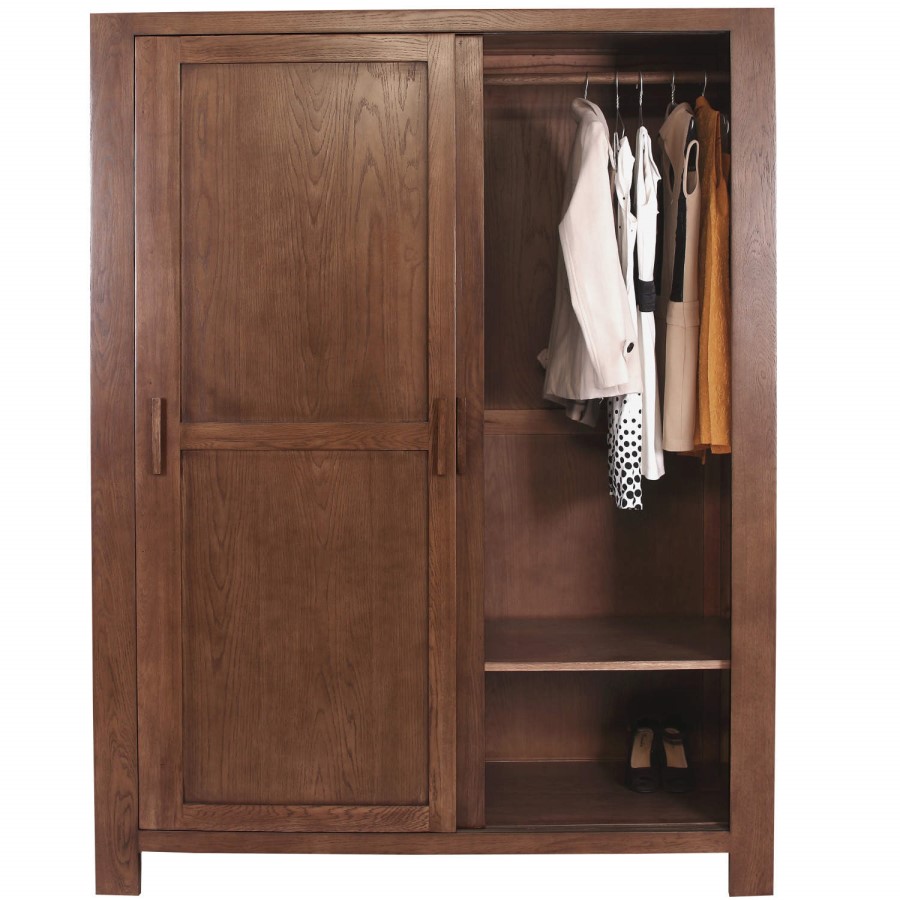 GRADE A2 - Vineyard Dark Oak Large Sliding Door Wardrobe 