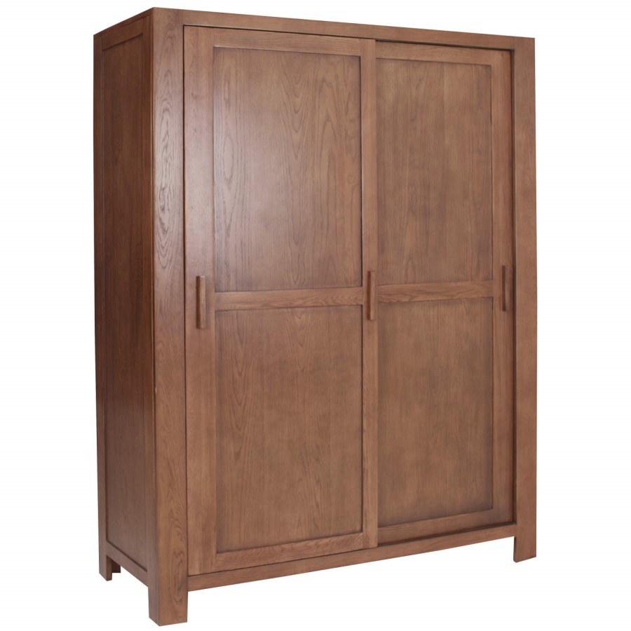 GRADE A2 - Vineyard Dark Oak Large Sliding Door Wardrobe 
