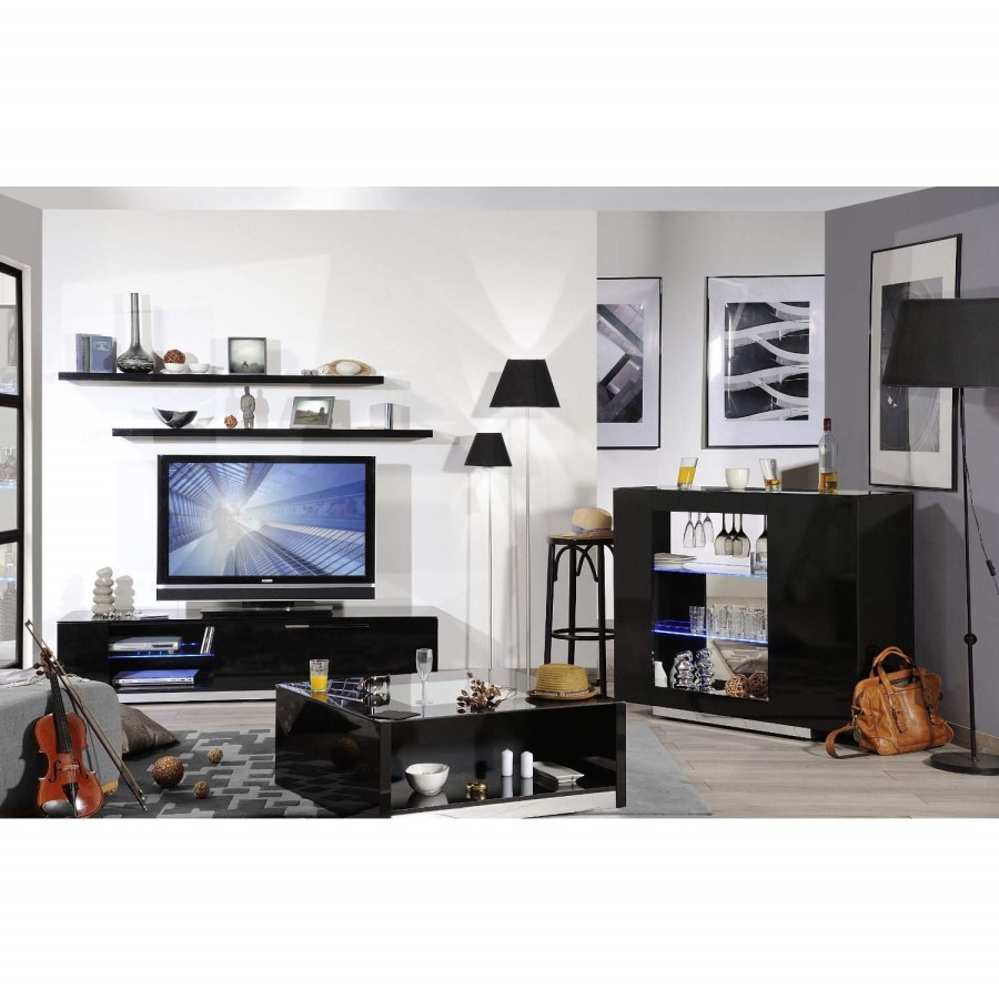 Skylight Vertigo 38 High Gloss Black TV Cabinet