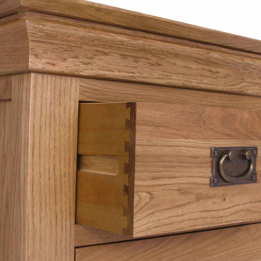 GRADE A3 - Loire Oak Farmhouse 2+2 Drawer Chest