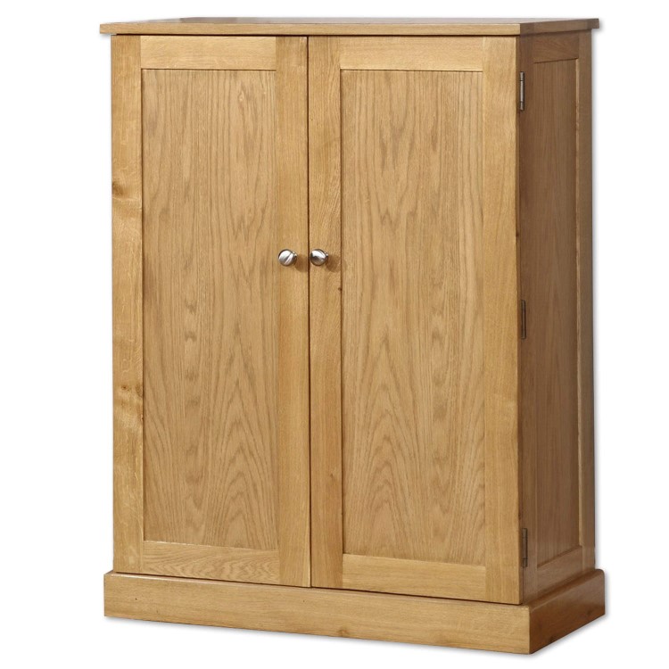 GRADE A3 - Windsor Solid Oak Shoe Cabinet - 15 Pairs