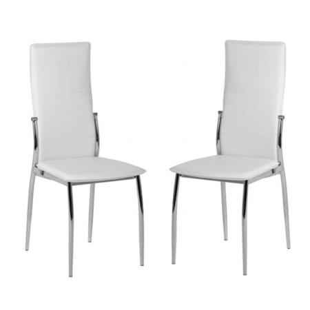 GRADE A1 - Seconique Berkley Pair of White Dining Chair - As New