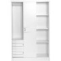 GRADE A2 - Jordan 3 Door 2 Drawer Sliding Mirrored Wardrobe in White - 