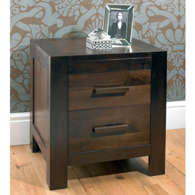 GRADE A1 - Bentley Designs Lyon Walnut 2 Drawer Bedside Table