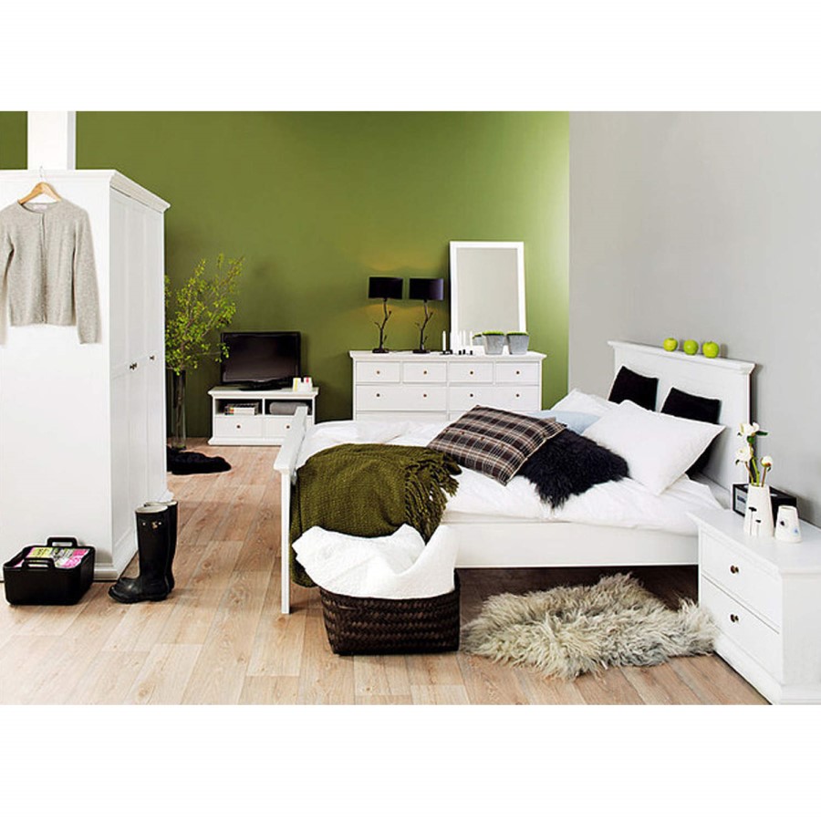 GRADE A1 - Paris 2 Drawer Tall Bedside Table in White