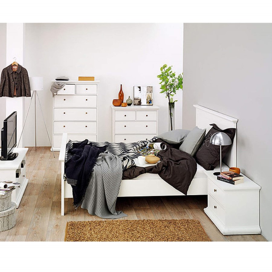 GRADE A1 - Paris 2 Drawer Tall Bedside Table in White