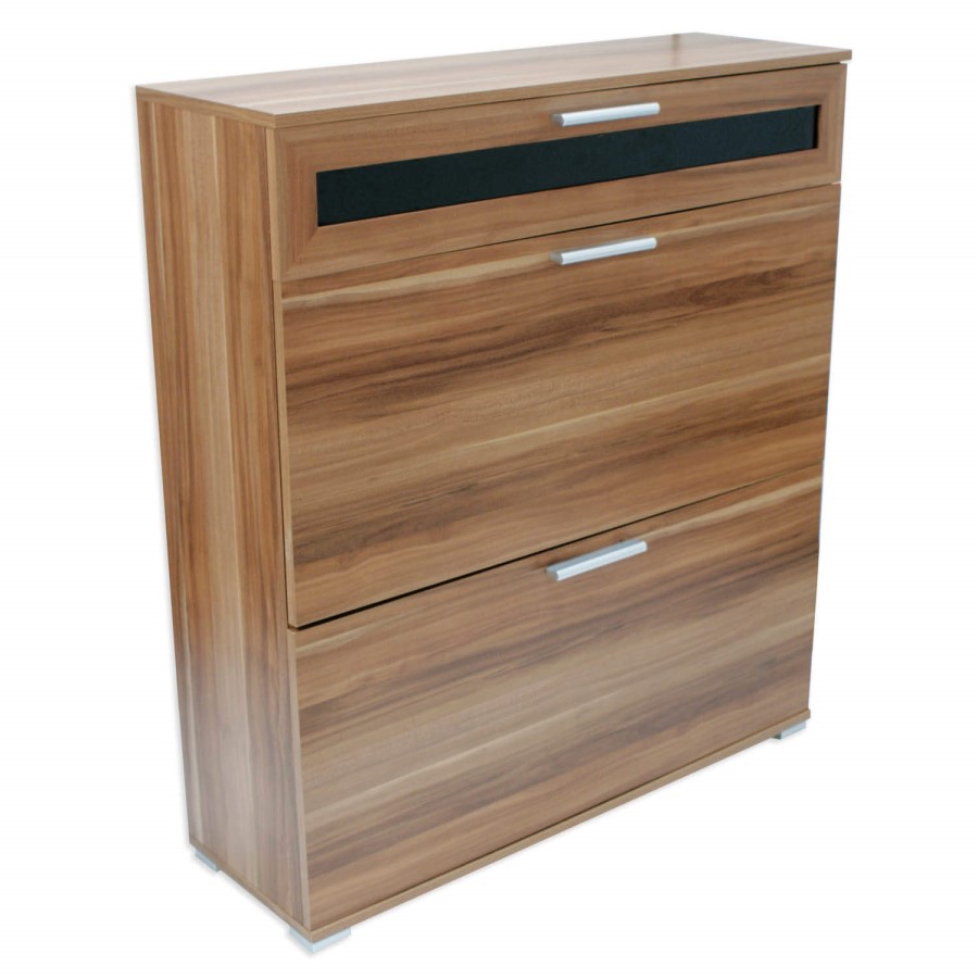GRADE A1 - Alaska Shoe Cabinet in Walnut - 16 Pairs