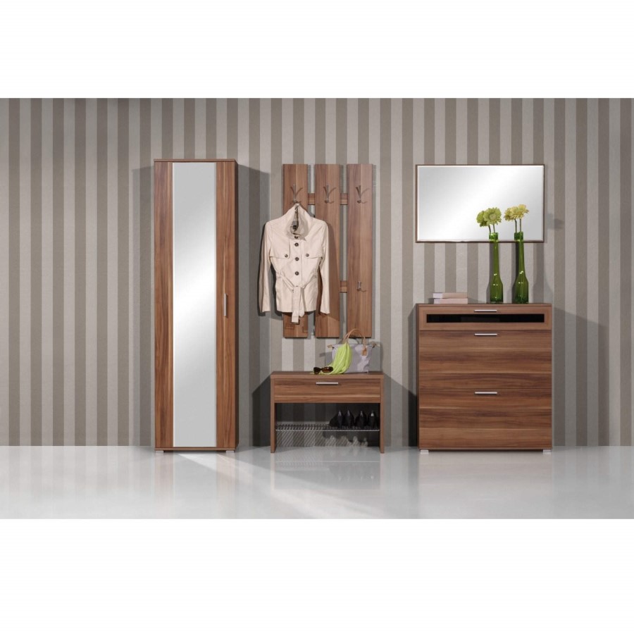 GRADE A1 - Alaska Shoe Cabinet in Walnut - 16 Pairs