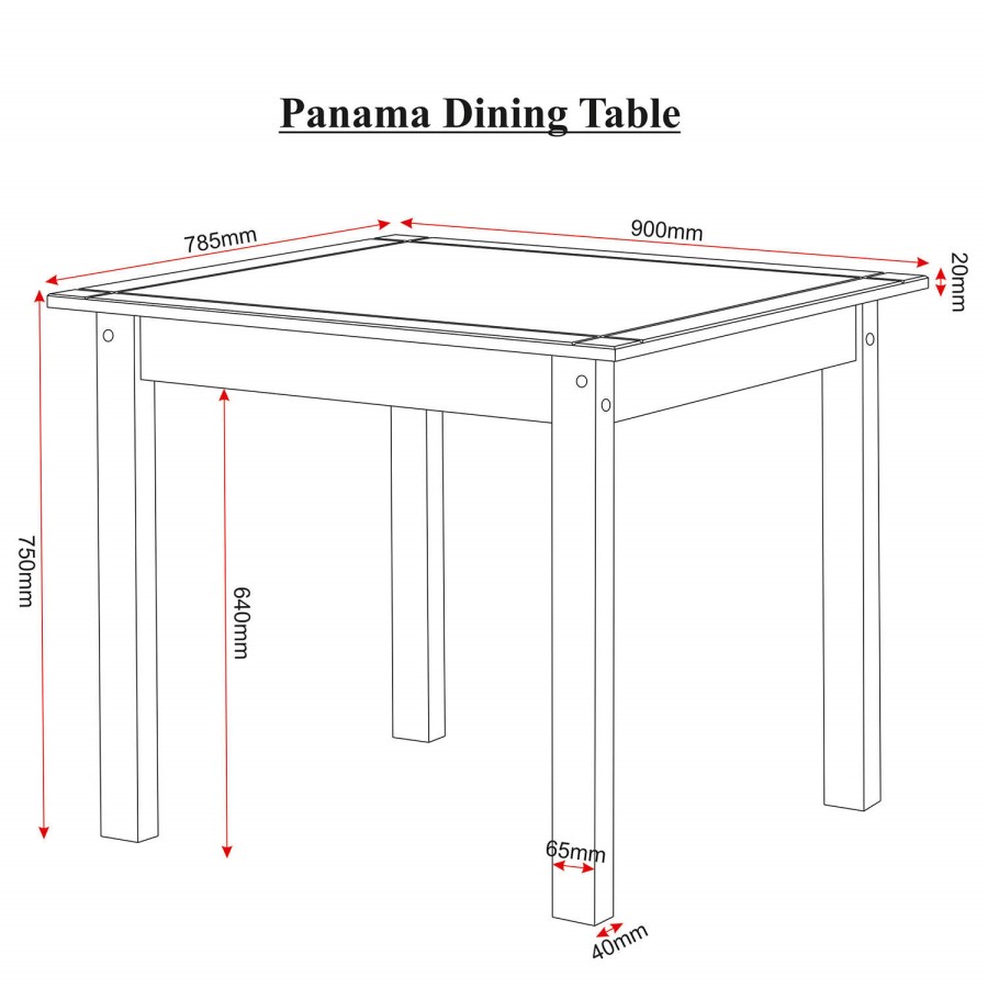 Seconique Panama Dining Set - Natural Wax Pine Dining Table & 4 Natural Wax Pine Dining Chairs
