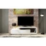 GRADE A1 - Evoque Geometric TV Unit in White High Gloss with Touch Open Drawers