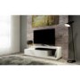 GRADE A1 - Evoque Geometric TV Unit in White High Gloss with Touch Open Drawers
