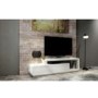GRADE A1 - Evoque Geometric TV Unit in White High Gloss with Touch Open Drawers