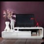 GRADE A1 - Evoque Geometric TV Unit in White High Gloss with Touch Open Drawers