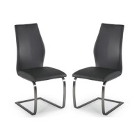 GRADE A1 - Irma Pair o Cantilever Dining Chairs in Grey