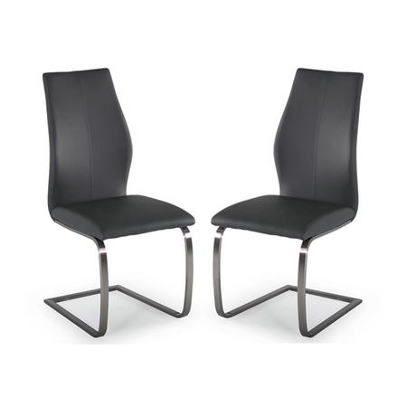 GRADE A1 - Irma Pair o Cantilever Dining Chairs in Grey