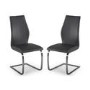 GRADE A1 - Irma Pair o Cantilever Dining Chairs in Grey