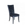 GRADE A1 - LPD Radiance Pair of Black Velvet Dining Chairs with Diamante Detail