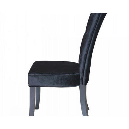 GRADE A1 - LPD Radiance Pair of Black Velvet Dining Chairs with Diamante Detail