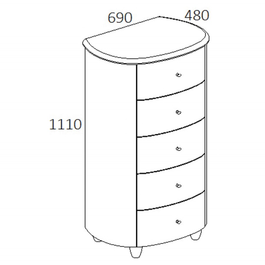 GRADE A3 - Birlea Furniture Aztec 5 Drawer Narrow Chest in White High Gloss