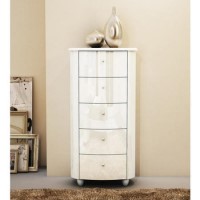 GRADE A3 - Birlea Furniture Aztec 5 Drawer Narrow Chest in White High Gloss