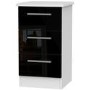 GRADE A2 - Knightsbridge 3 Drawer Bedside Chest in Black High Gloss and White Matt