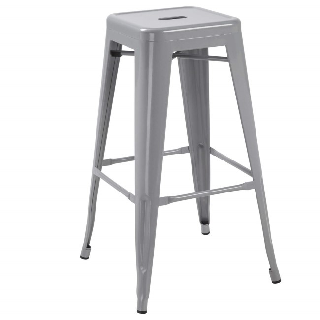 LPD Pair of Hoxton Bar Stools in Silver
