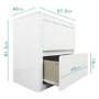 GRADE A2 - Lexi White High Gloss 2 Drawer Bedside Table