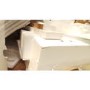 GRADE A3 - Tiffany White High Gloss Curved Coffee Table With Set in Black Glass Top