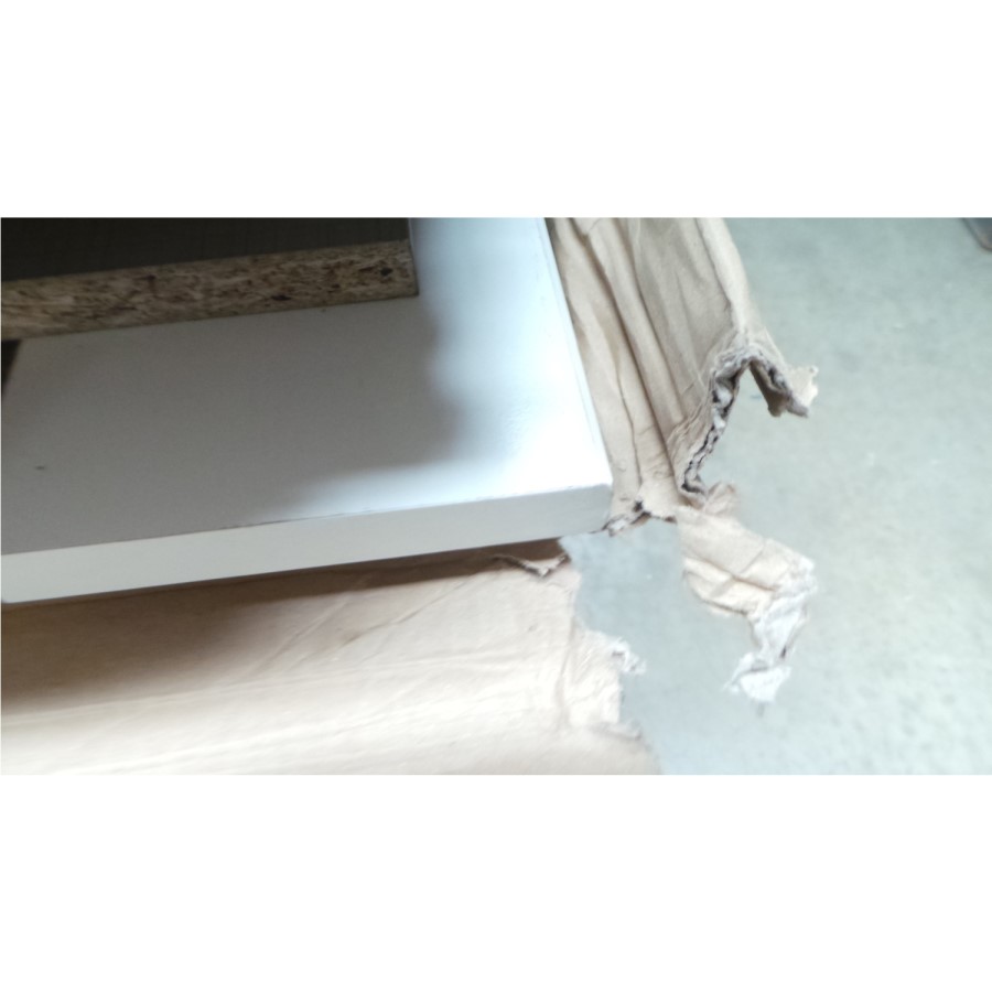 GRADE A2 - Evoque Large High Gloss White Wardrobe with Chrome Trims