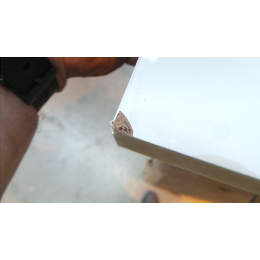 GRADE A3 - Tiffany White  High Gloss Asymmetrical Coffee Table