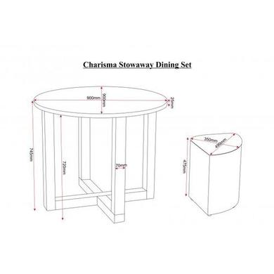 Seconique Charisma High Gloss Dining Set & 4 White Stowaway Chairs
