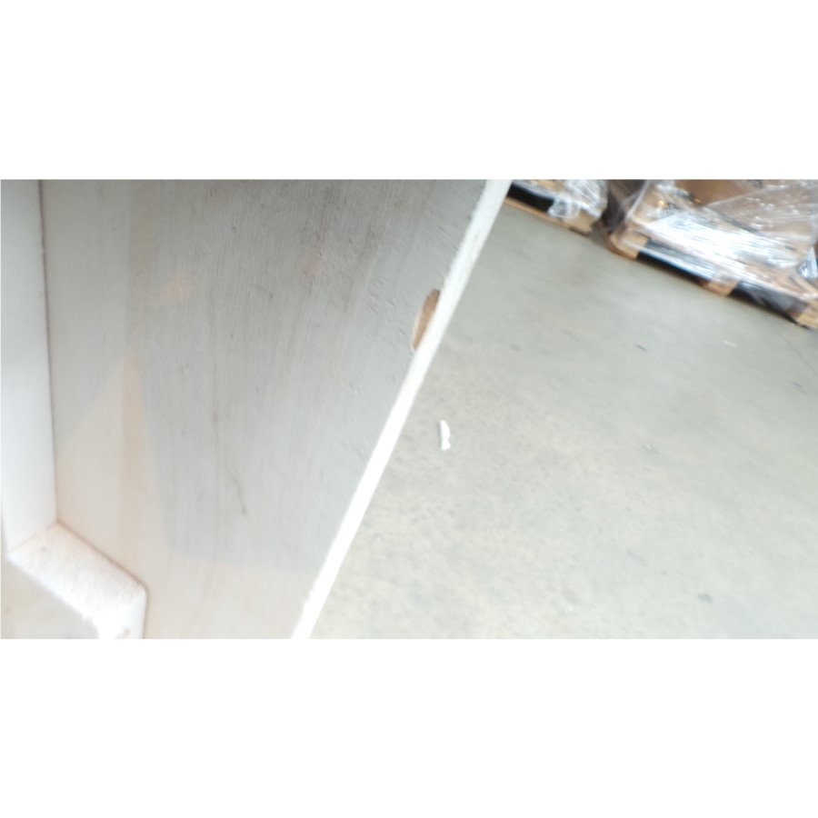 GRADE A3 - Harper Solid Wood 3 Door 3 Drawer Wardrobe in White