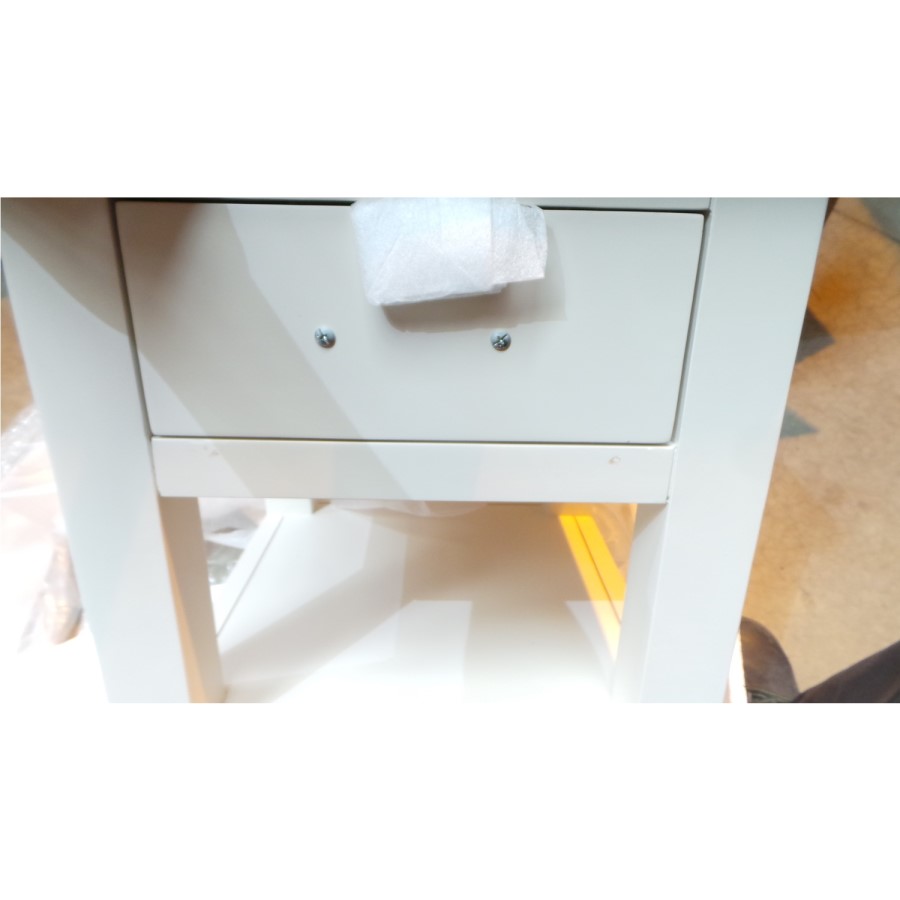 GRADE A2 - Willow 1 Drawer Lamp Table in Cream and Light Oak