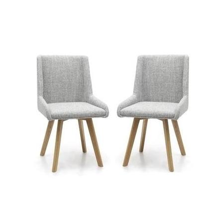 GRADE A1 - Skandi Pair of Grey Weave Dining Chairs