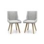 GRADE A1 - Skandi Pair of Grey Weave Dining Chairs