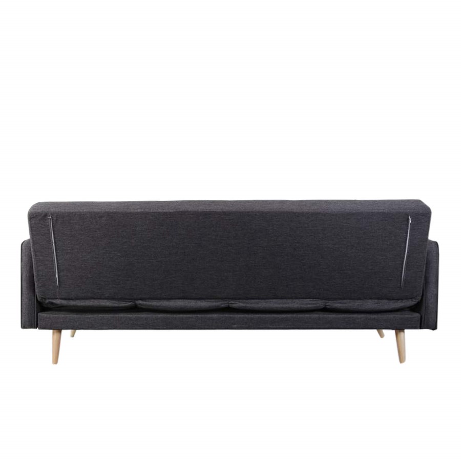 GRADE A1 - Milu 3 Seater Sleeper Sofa Bed in Dark Grey Fabric