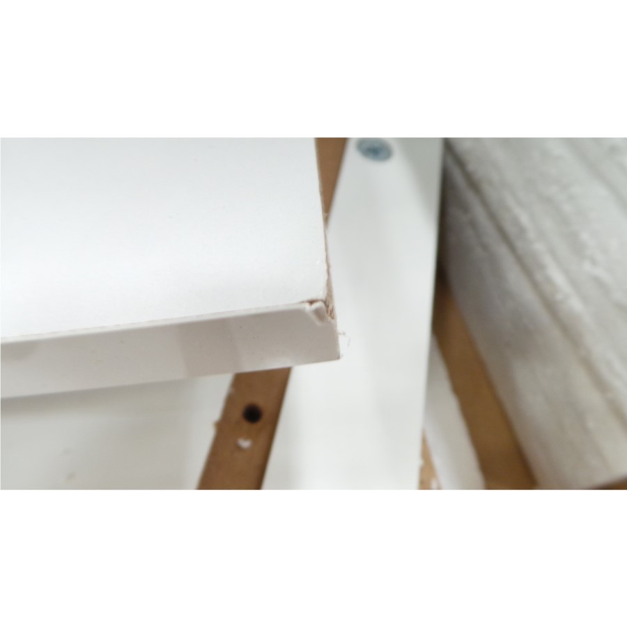 GRADE A2 - Torino Shoe Cabinet in White High Gloss 4 Drawer -18 Pairs