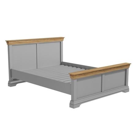 GRADE A2 - Loire Two Tone Kingsize Bed Frame in Grey and Oak