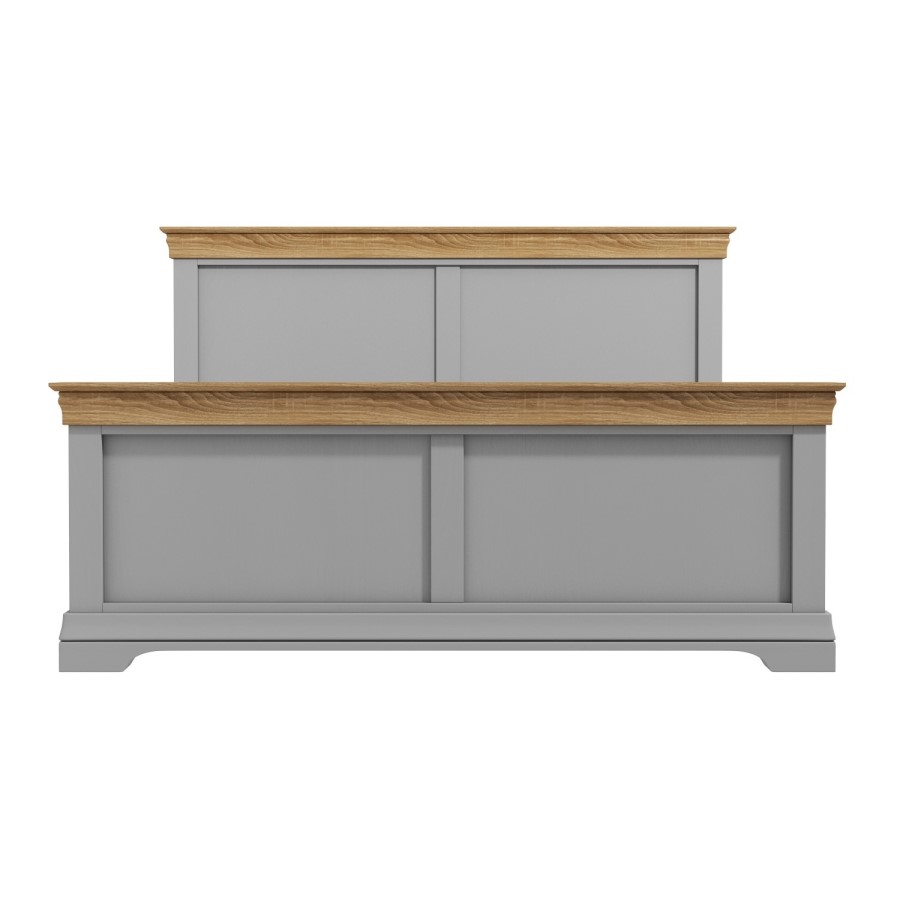 GRADE A2 - Loire Two Tone Kingsize Bed Frame in Grey and Oak