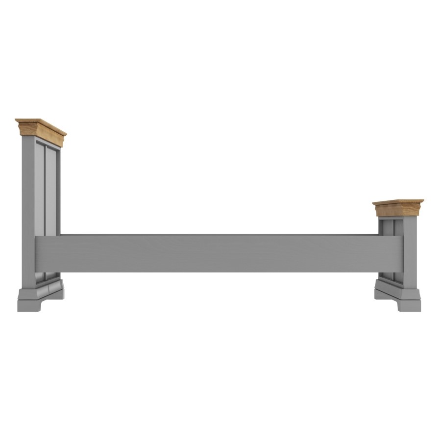 GRADE A2 - Loire Two Tone Kingsize Bed Frame in Grey and Oak
