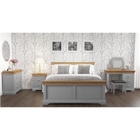 GRADE A2 - Loire Two Tone Kingsize Bed Frame in Grey and Oak