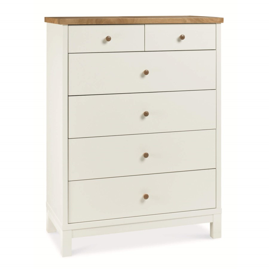 Bentley Designs Atlanta 4+2 Drawer Desk In White and Oak 