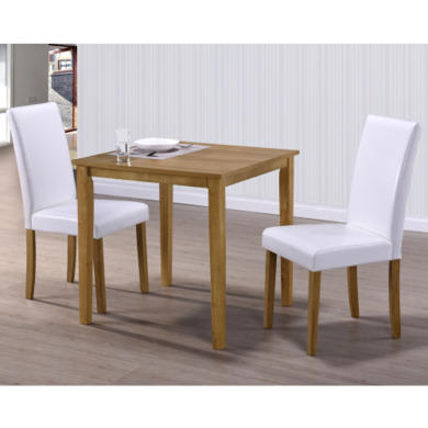GRADE A2 - New Haven Small 2 Seater Dining Table in Light Oak 75cm x 75cm