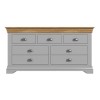 GRADE A1 - Loire Two Tone Wide Chest of Drawers in Grey and Oak