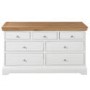 Charleston Two Tone Wide Chest of Drawers in Solid Oak & Painted Cream