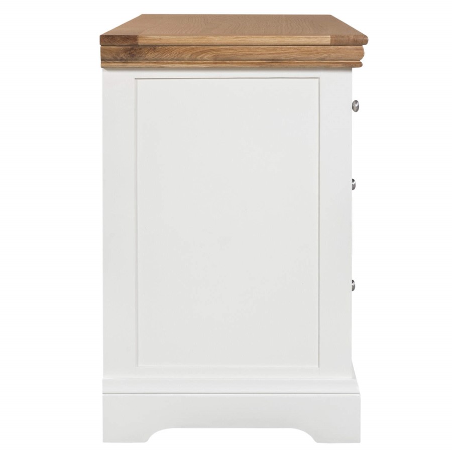 GRADE A1 - Charleston Two Tone Wide Chest of Drawers in Solid Oak & Painted Cream